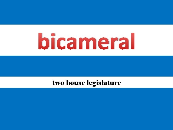 bicameral two house legislature 