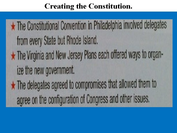 Creating the Constitution. 