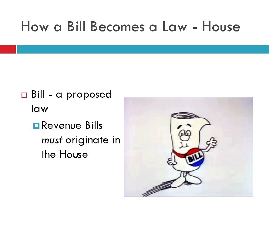 How a Bill Becomes a Law - House Bill - a proposed law Revenue
