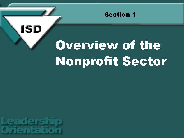Section 1 Overview of the Nonprofit Sector 