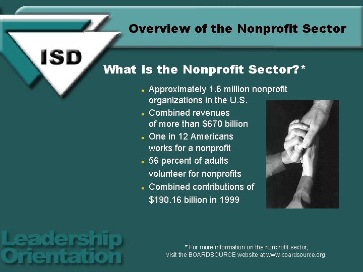 Overview of the Nonprofit Sector What Is the Nonprofit Sector? * l l l