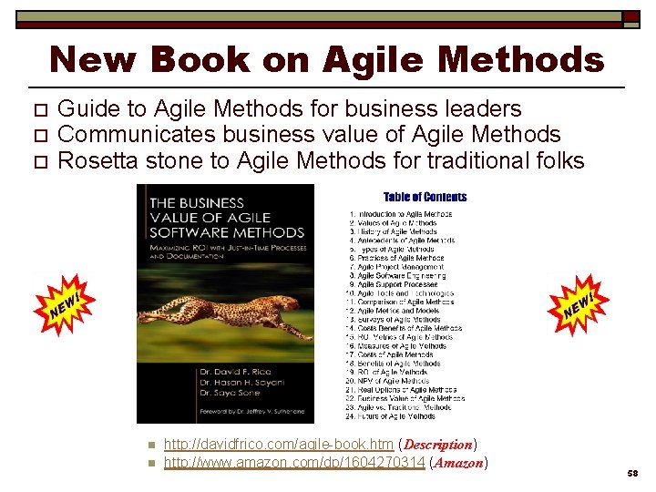 New Book on Agile Methods o o o Guide to Agile Methods for business