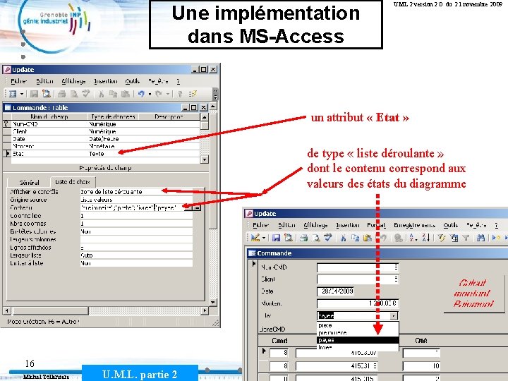 Une implémentation dans MS-Access UML 2 version 2. 0 du 21 novembre 2009 un