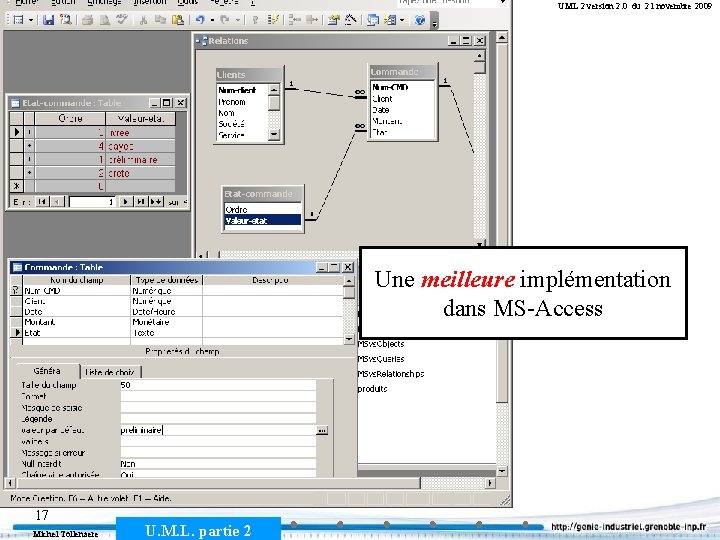 UML 2 version 2. 0 du 21 novembre 2009 Une meilleure implémentation dans MS-Access