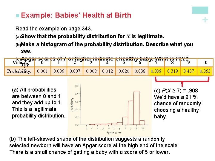 Babies’ Health at Birth + n Example: Read the example on page 343. (a)