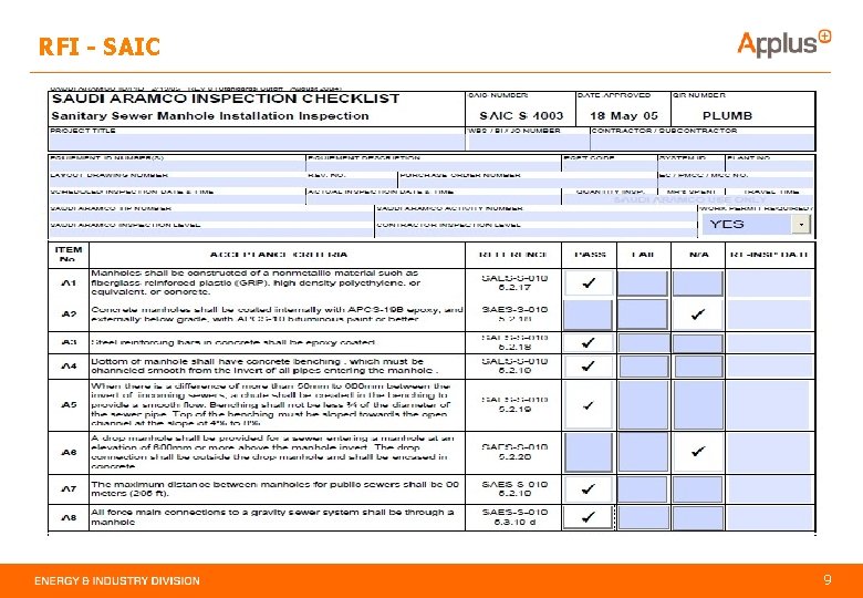 RFI - SAIC 9 