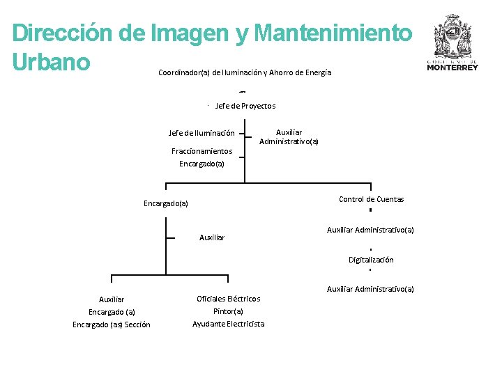 Dirección de Imagen y Mantenimiento Urbano Coordinador(a) de Iluminación y Ahorro de Energía Jefe