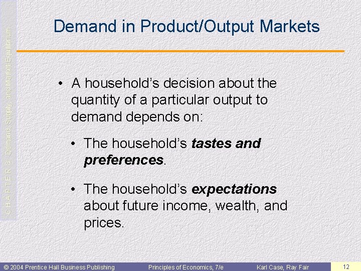 C H A P T E R 3: Demand, Supply, and Market Equilibrium Demand