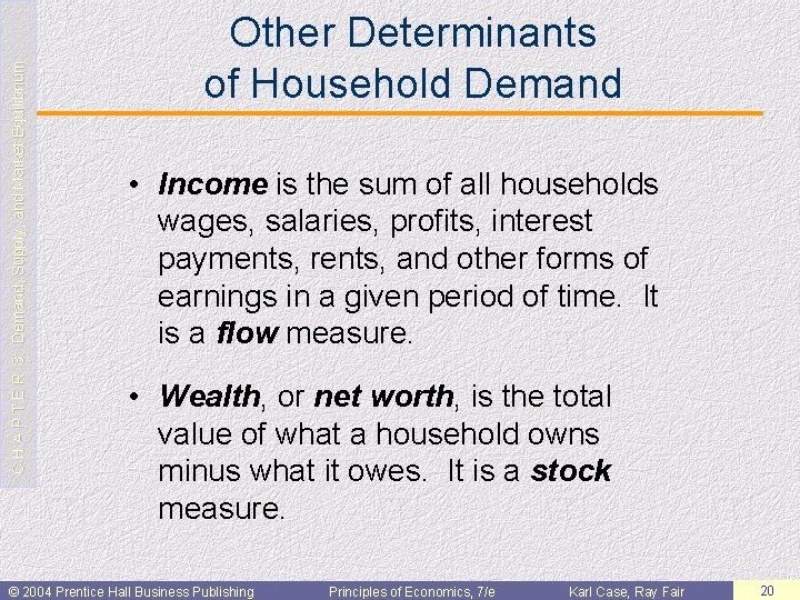 C H A P T E R 3: Demand, Supply, and Market Equilibrium Other