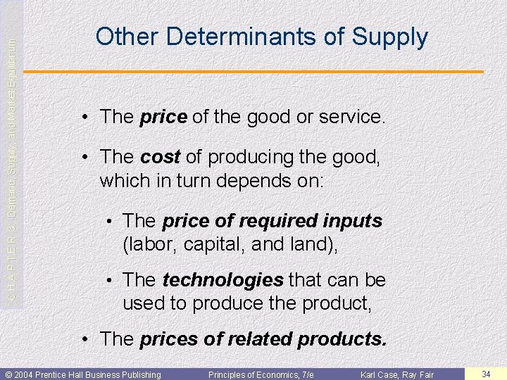 C H A P T E R 3: Demand, Supply, and Market Equilibrium Other