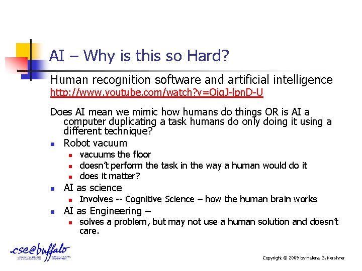 AI – Why is this so Hard? Human recognition software and artificial intelligence http: