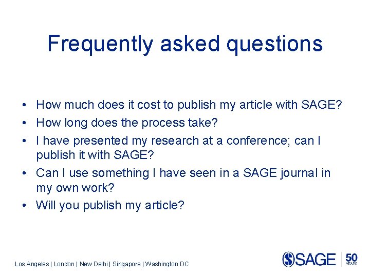 Frequently asked questions • How much does it cost to publish my article with