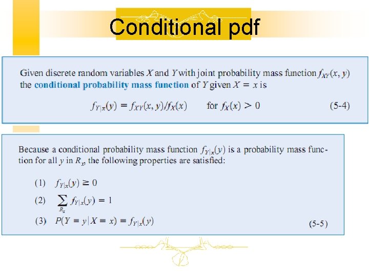 Conditional pdf Conditional pdf