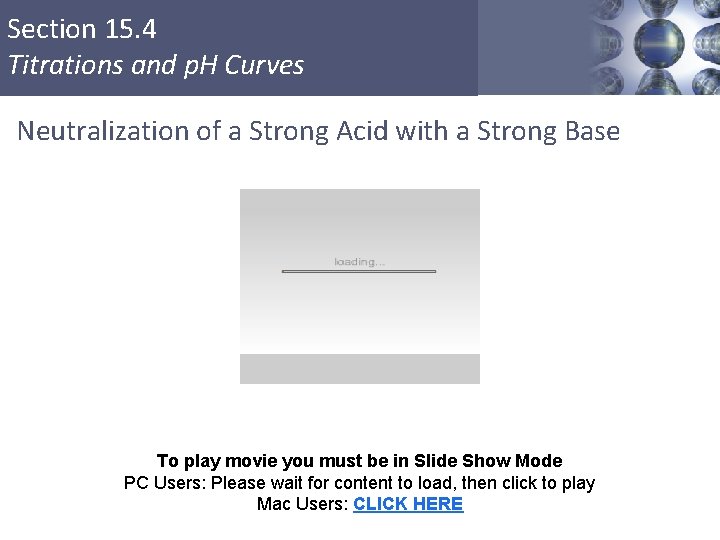 Section 15. 4 Titrations and p. H Curves Neutralization of a Strong Acid with