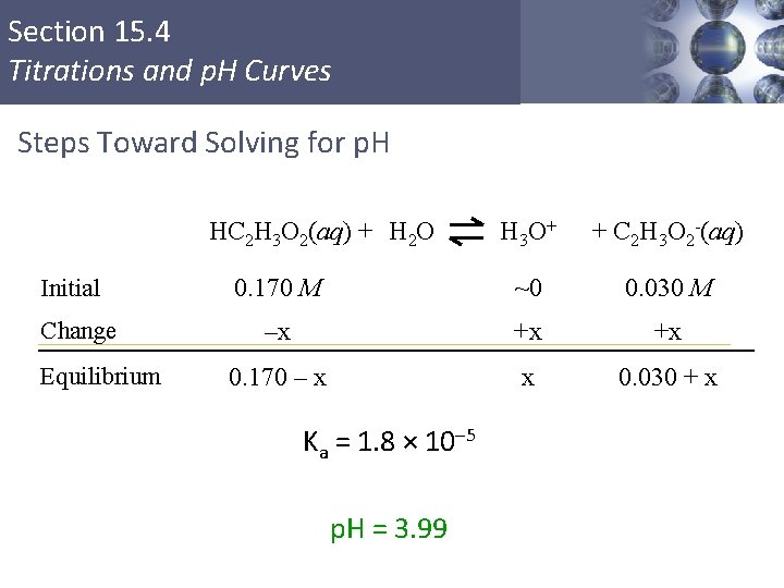 Section 15. 4 Titrations and p. H Curves Steps Toward Solving for p. H