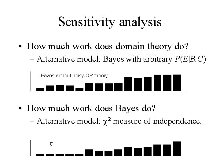 Sensitivity analysis • How much work does domain theory do? – Alternative model: Bayes