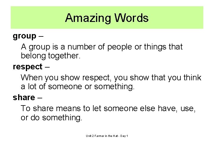 Amazing Words group – A group is a number of people or things that