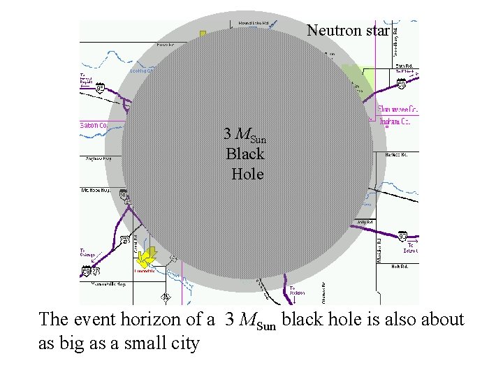 Neutron star 3 MSun Black Hole The event horizon of a 3 MSun black
