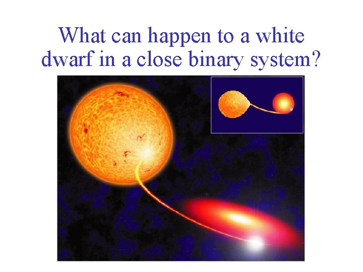 What can happen to a white dwarf in a close binary system? 