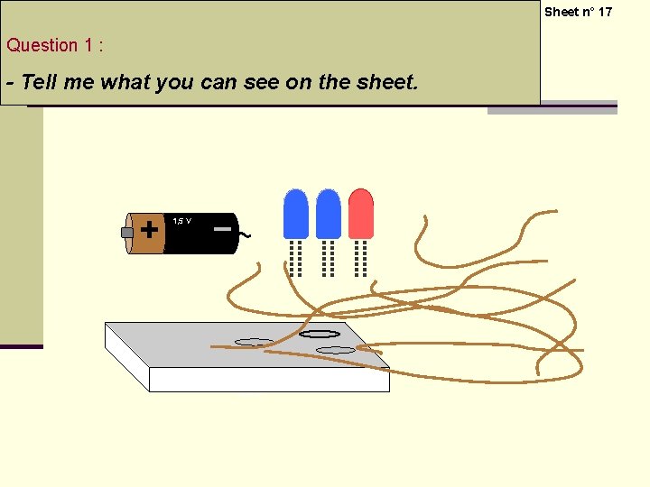 Sheet n° 17 Question 1 : - Tell me what you can see on