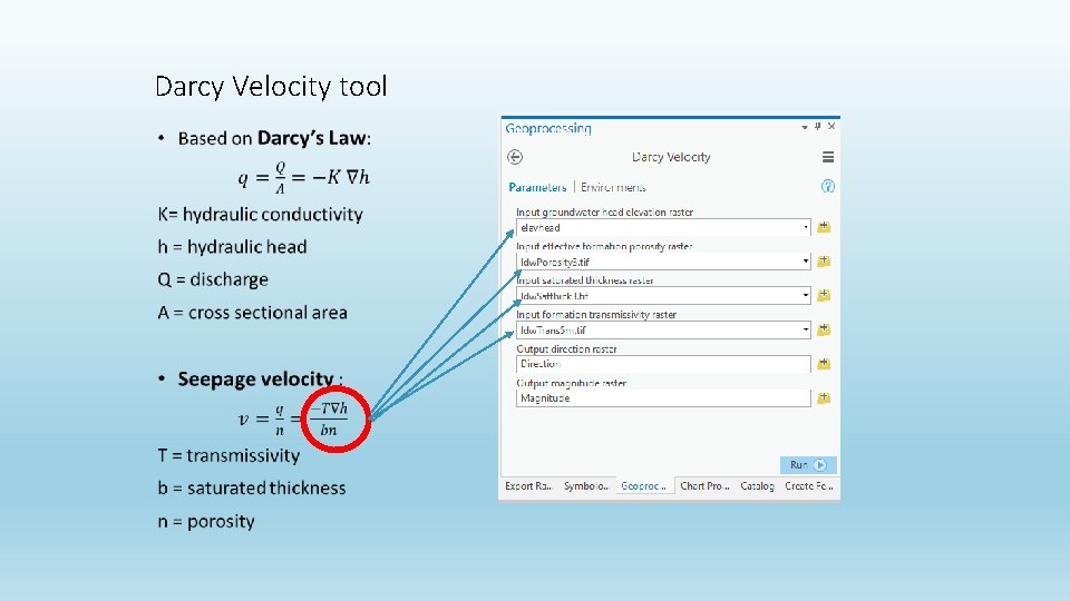 Darcy Velocity tool • 
