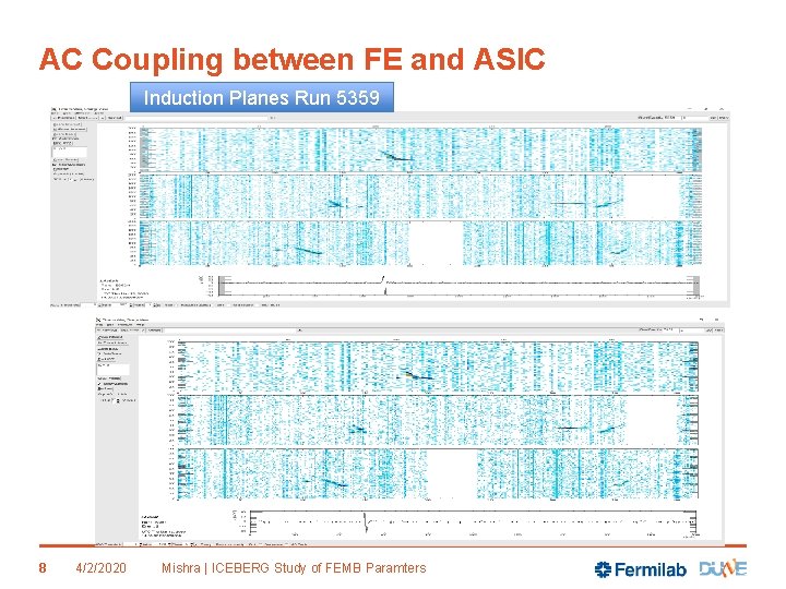 AC Coupling between FE and ASIC Induction Planes Run 5359 8 4/2/2020 Mishra |