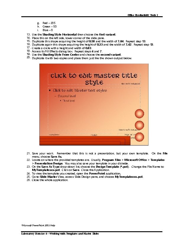 Office Productivity Tools 2 13. 14. 15. 16. 17. 18. 19. 20. g. Red