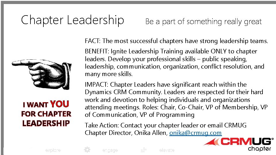 Chapter Leadership Be a part of something really great FACT: The most successful chapters