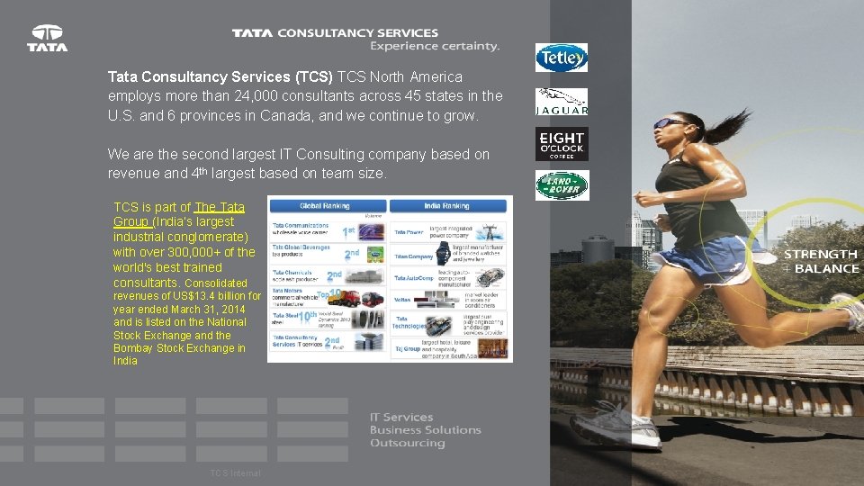 Tata Consultancy Services (TCS) TCS North America employs more than 24, 000 consultants across