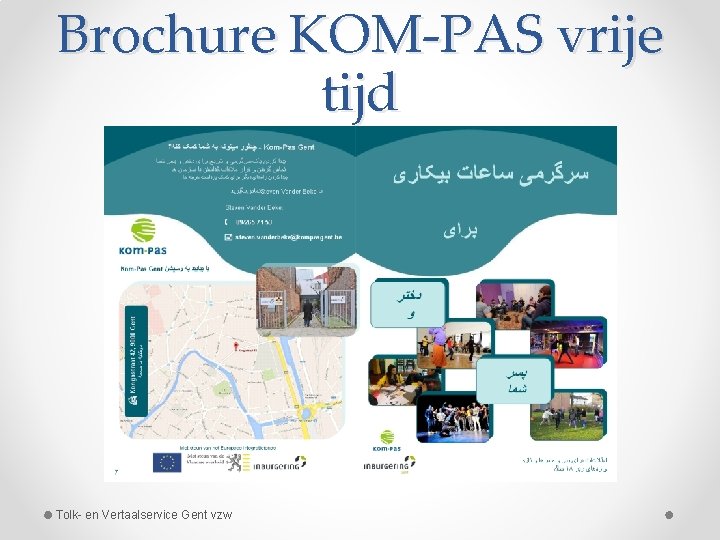 Brochure KOM-PAS vrije tijd Tolk- en Vertaalservice Gent vzw 