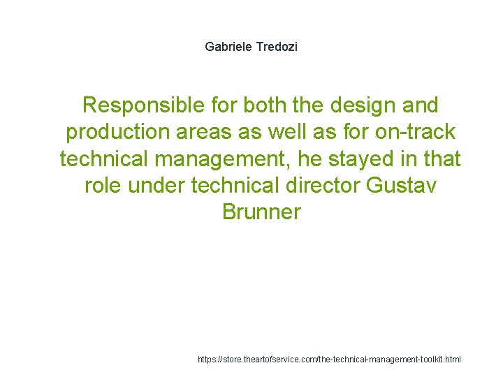 Gabriele Tredozi Responsible for both the design and production areas as well as for
