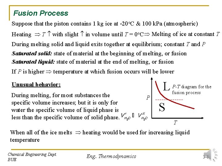 Fusion Process Suppose that the piston contains 1 kg ice at -20 o. C Fusion Process Suppose that the piston contains 1 kg ice at -20 o. C
