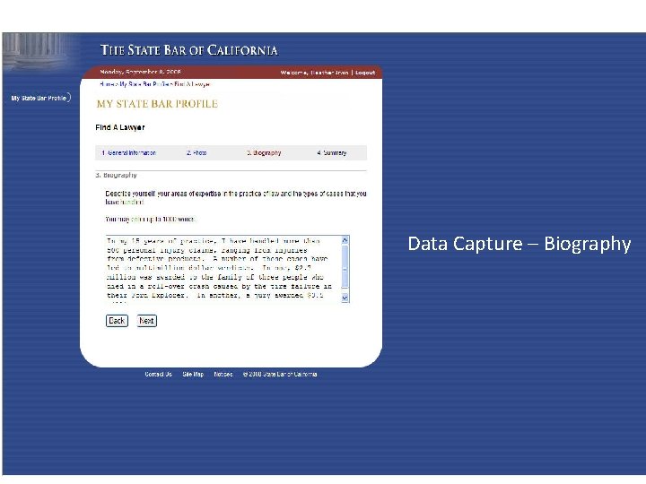 Data Capture – Biography 