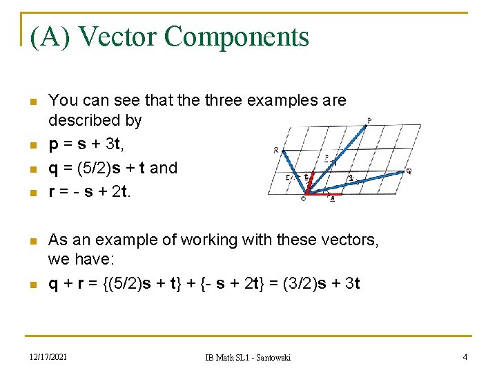 (A) Vector Components n n n You can see that the three examples are