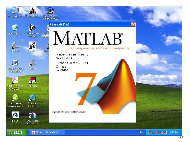 1 Overview MATLAB Matrix Laboratory To provide easy