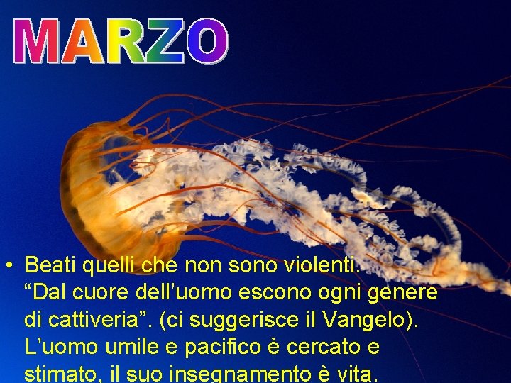  • Beati quelli che non sono violenti. “Dal cuore dell’uomo escono ogni genere