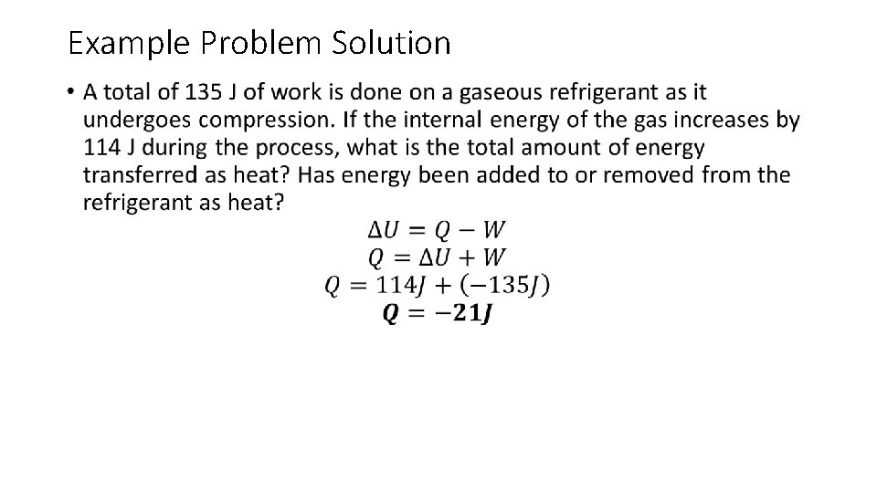 Example Problem Solution • 
