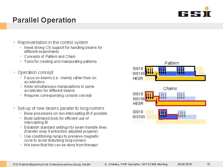 Parallel Operation § Representation in the control system § Need strong CS support for