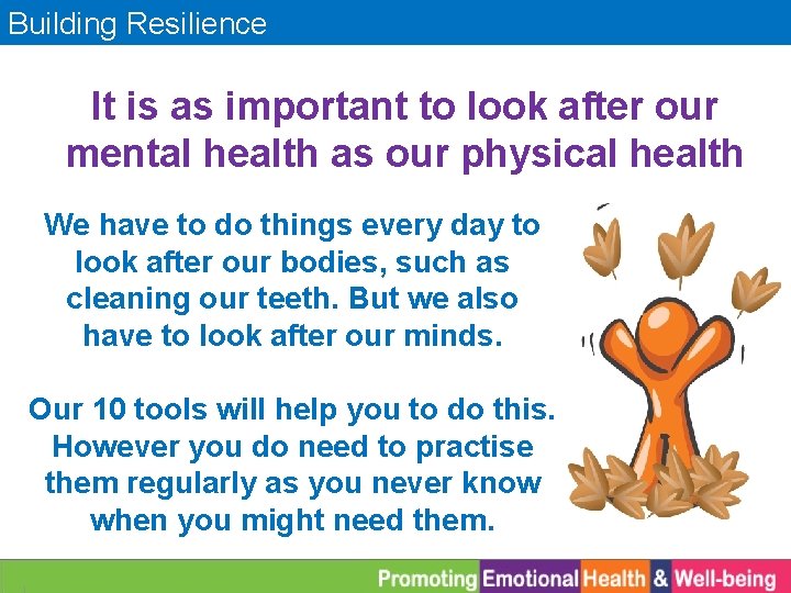 Building Resilience It is as important to look after our mental health as our