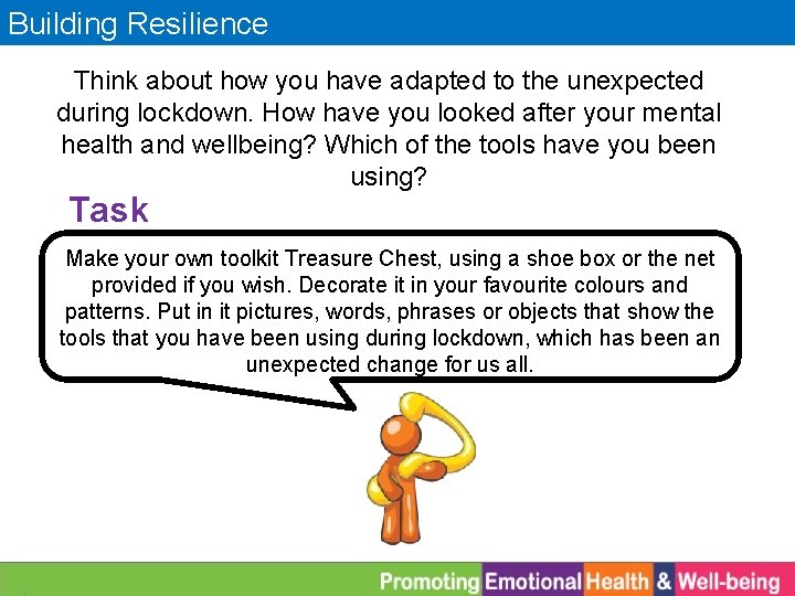 Building Resilience Think about how you have adapted to the unexpected during lockdown. How