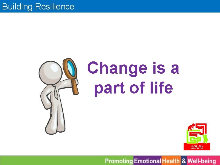 Building Resilience Change is a part of life EXPECT THE UNEXPECTED 