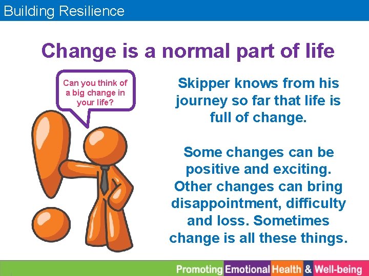 Building Resilience Change is a normal part of life Can you think of a