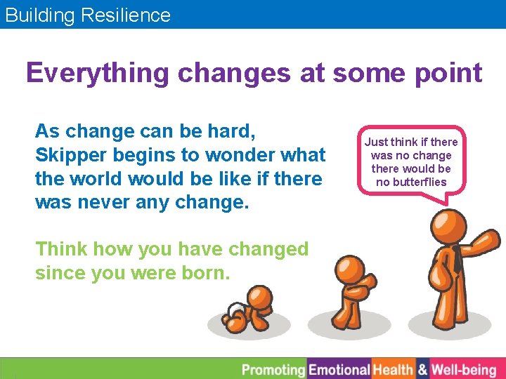 Building Resilience Everything changes at some point As change can be hard, Skipper begins