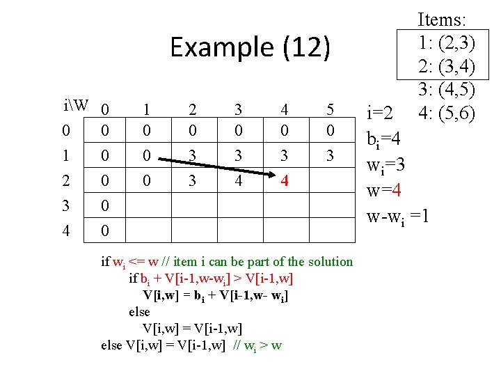 Example (12) iW 0 0 0 1 0 2 0 3 0 4 0