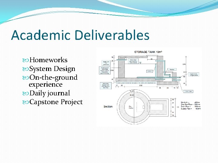 Academic Deliverables Homeworks System Design On-the-ground experience Daily journal Capstone Project 