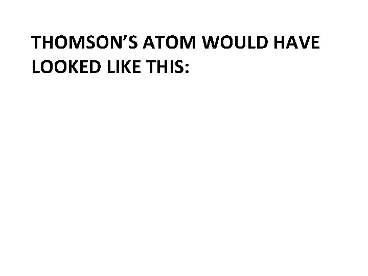 THOMSON’S ATOM WOULD HAVE LOOKED LIKE THIS: 
