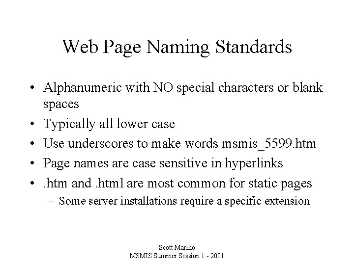 Web Site Design and Authoring Session 2 and