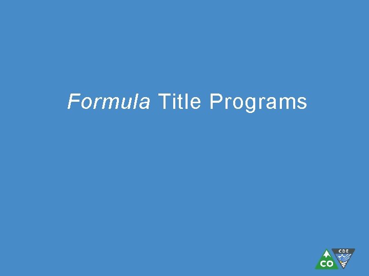 Formula Title Programs 