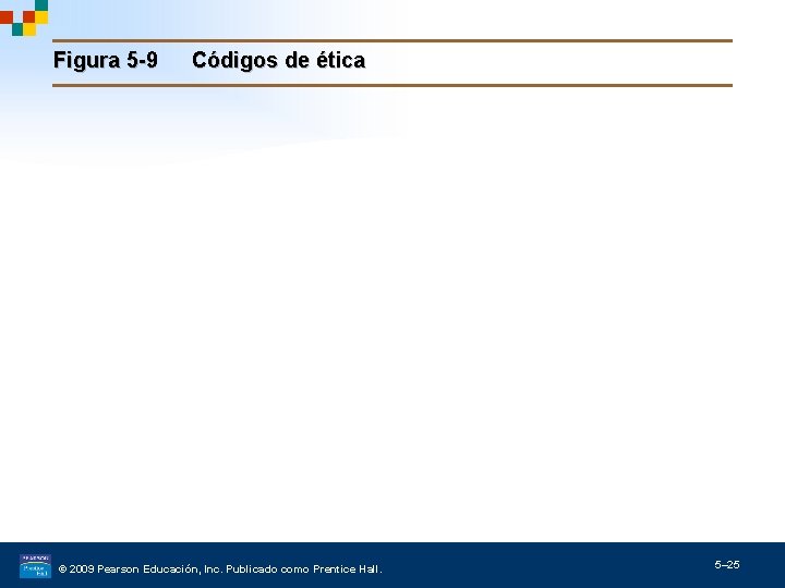 Figura 5 -9 Códigos de ética © 2009 Pearson Educación, Inc. Publicado como Prentice