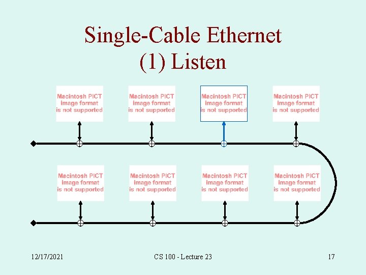 Single-Cable Ethernet (1) Listen 12/17/2021 CS 100 - Lecture 23 17 